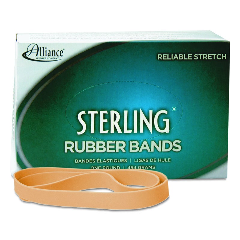 Alliance Rubber 25055 Sterling Rubber Bands Size #105, 1 lb Box Contains Approx. 70 Bands (5" x 5/8", Natural Crepe) - Image 3